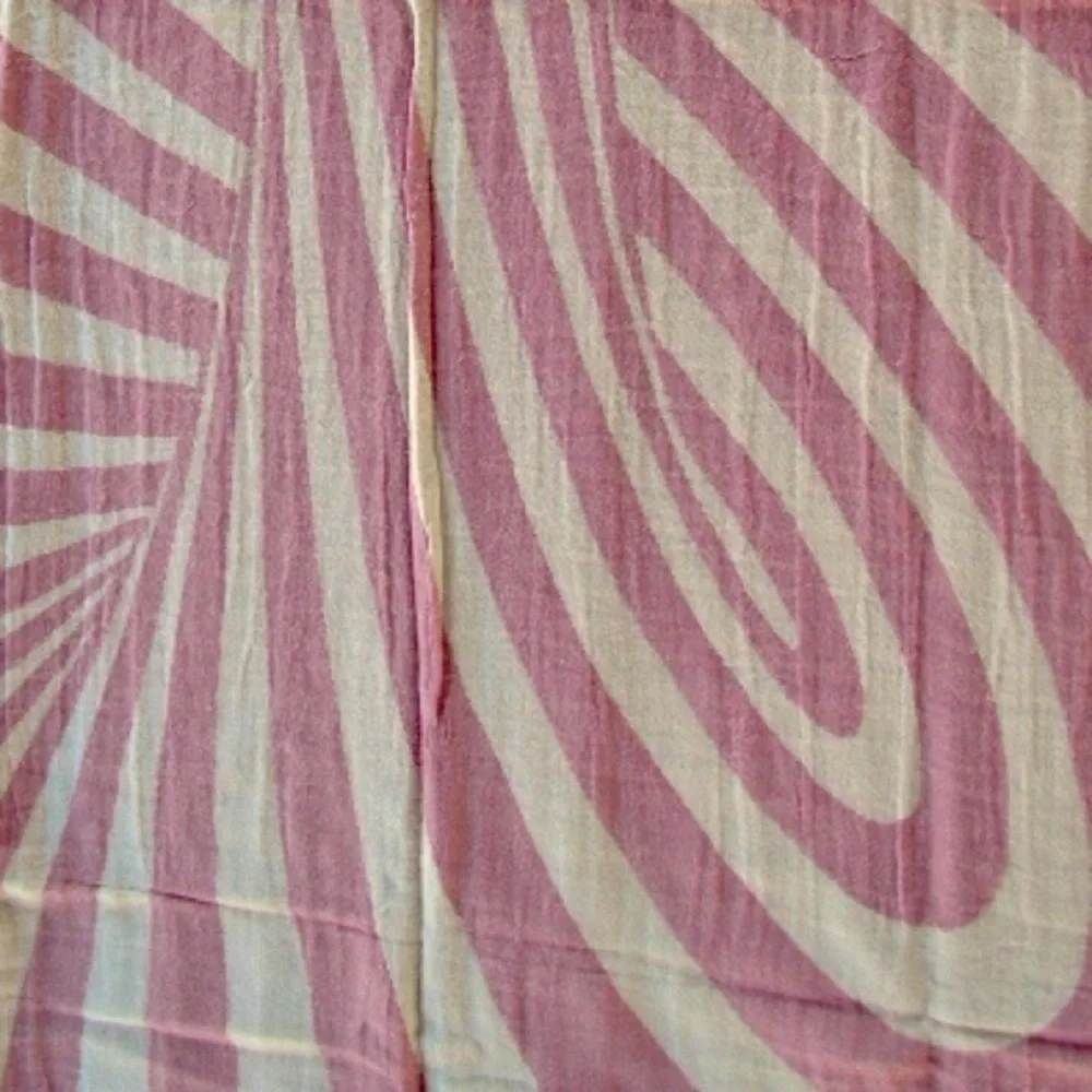 Wonderland Tapestry Curtain Mauve Pink & Ivory Soft 100% Organic Cotton Fringe